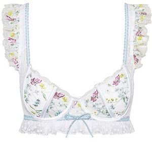 For Love And Lemons Floral Lace Bralette - White NWT